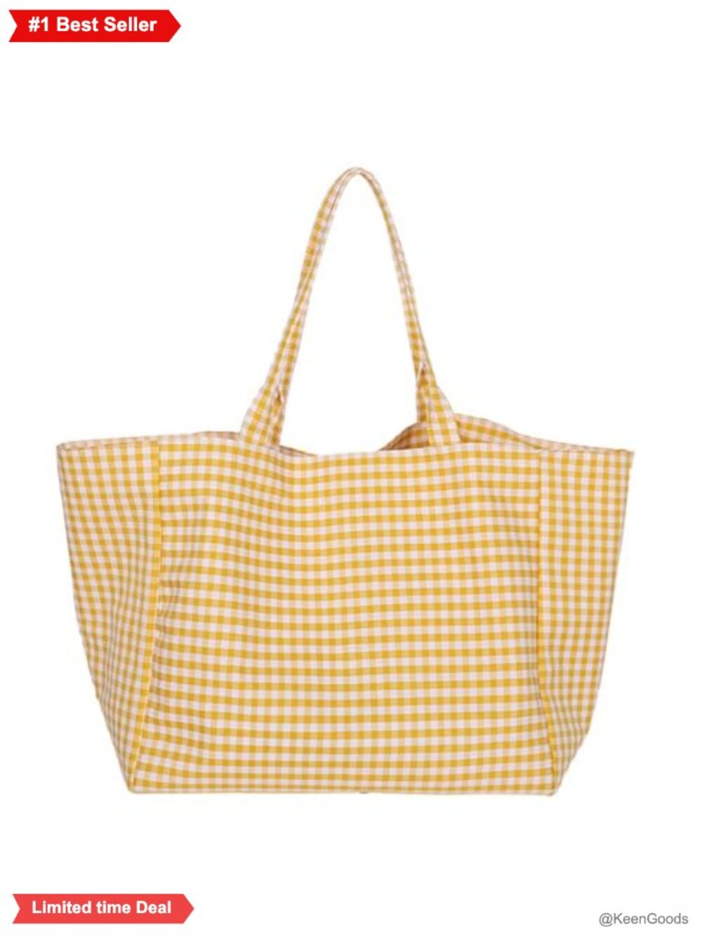 Large Canvas Tote Bag Checkered Shoulder Bag Travel Weekend Reusable Shopping